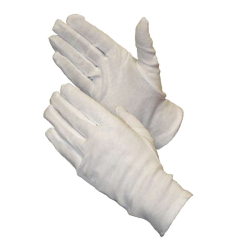 Open Cuff 100% Cotton Knitted Glove XS, White, 12 PR/DZ